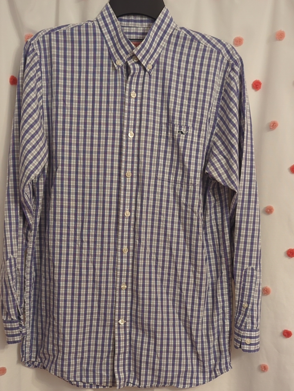Vineyard Vines Men’s Blue & White Check Button-Down Shirt